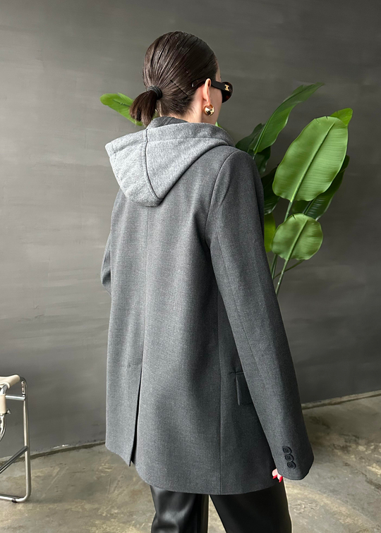 Kapüşon Detaylı Blazer ANTRASİT