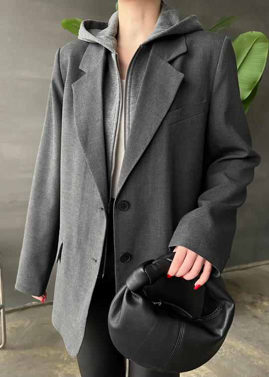 Kapüşon Detaylı Blazer ANTRASİT