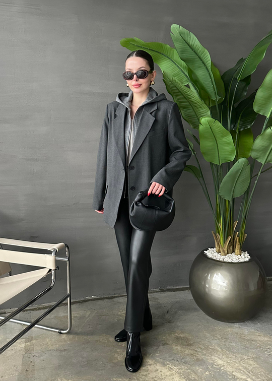 Kapüşon Detaylı Blazer ANTRASİT