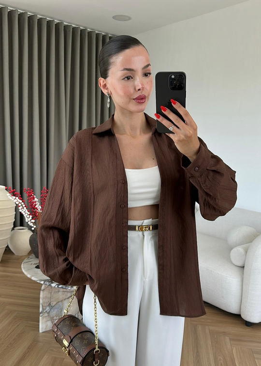 Katerina Rahat Gömlek ACI KAHVE