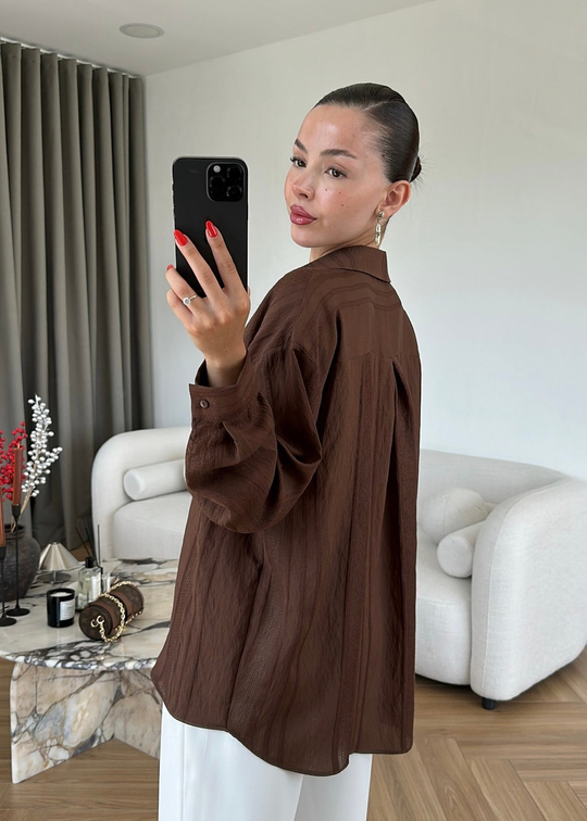 Katerina Rahat Gömlek ACI KAHVE