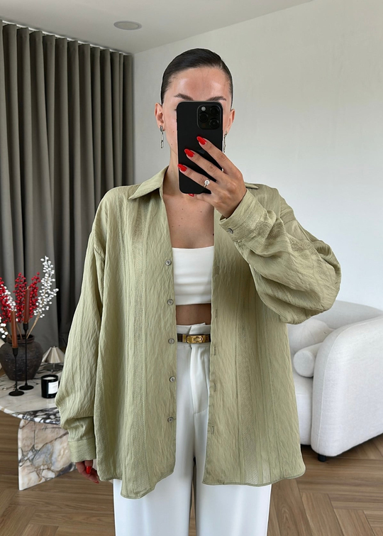 Katerina Rahat Gömlek MİNT YEŞİLİ