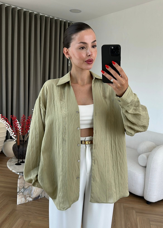 Katerina Rahat Gömlek MİNT YEŞİLİ