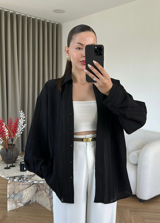 Katerina Rahat Gömlek SİYAH