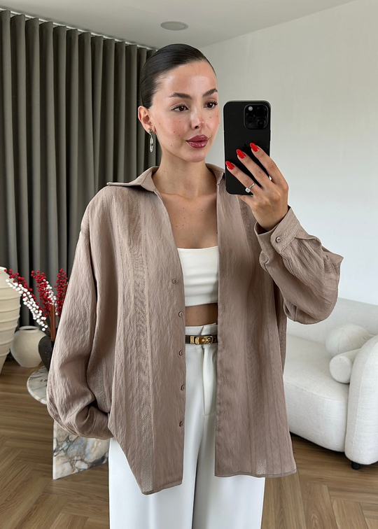 Katerina Rahat Gömlek VİZON