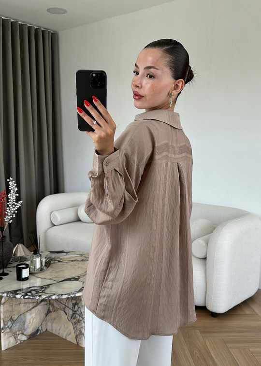Katerina Rahat Gömlek VİZON