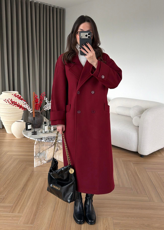 Kelebek Yakalı Kaban BORDO
