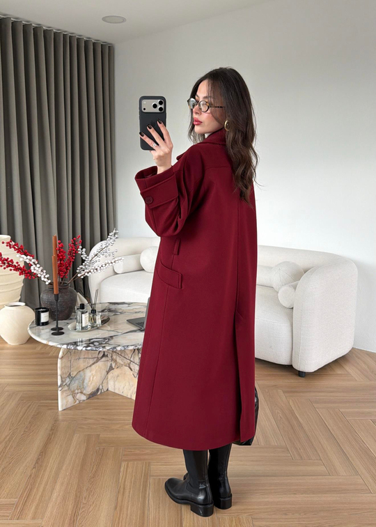 Kelebek Yakalı Kaban BORDO