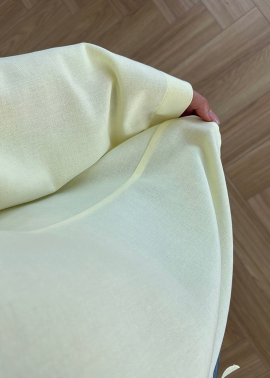 Keten Yırtmaçlı Bluz SARI