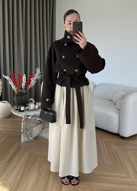 Kloş Poplin Etek TAŞ