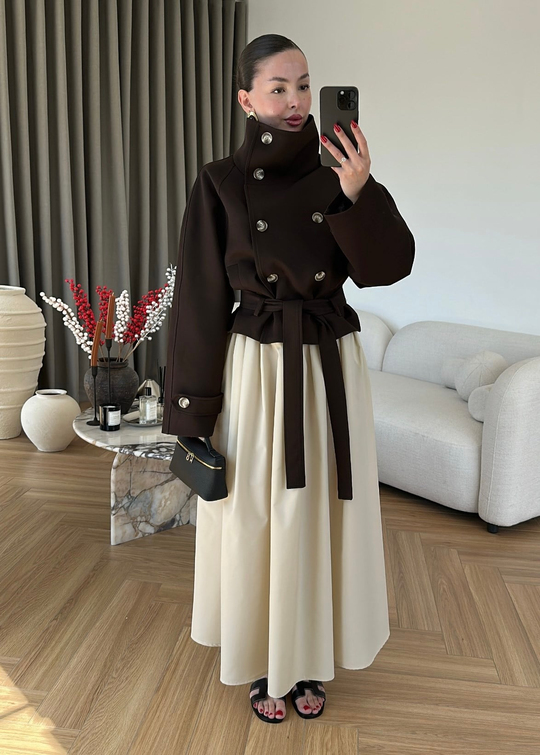 Kloş Poplin Etek TAŞ