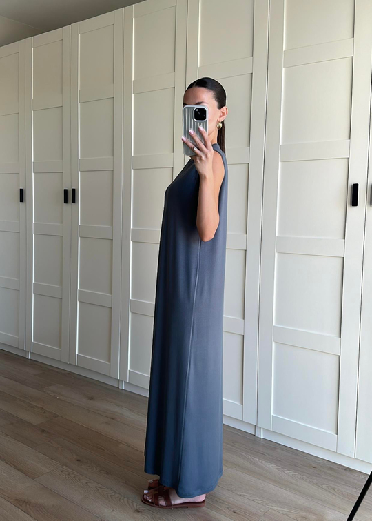 Kolsuz Modal Elbise ANTRASİT