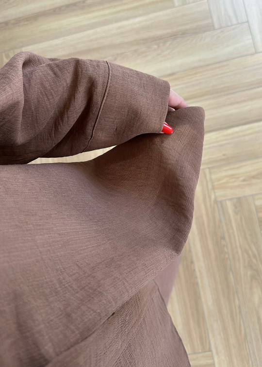 Krinkıl Gömlek Pantolon Takım KİREMİT
