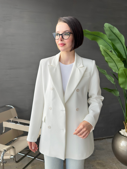 Kruvaze Limited Blazer BEYAZ