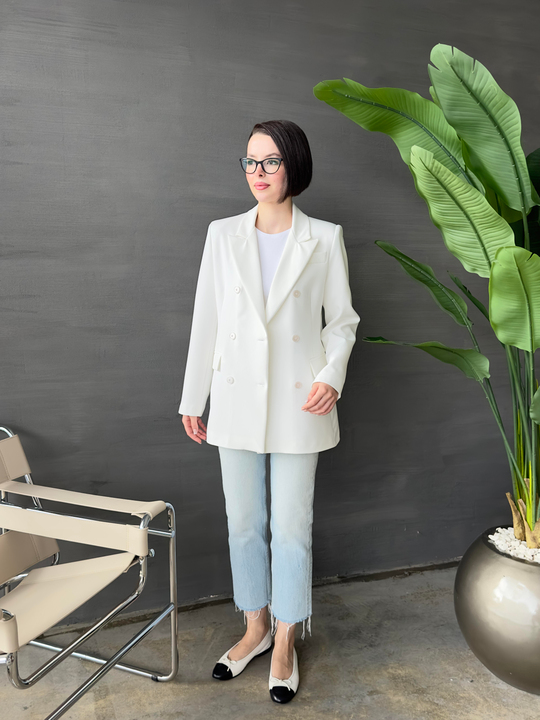 Kruvaze Limited Blazer BEYAZ