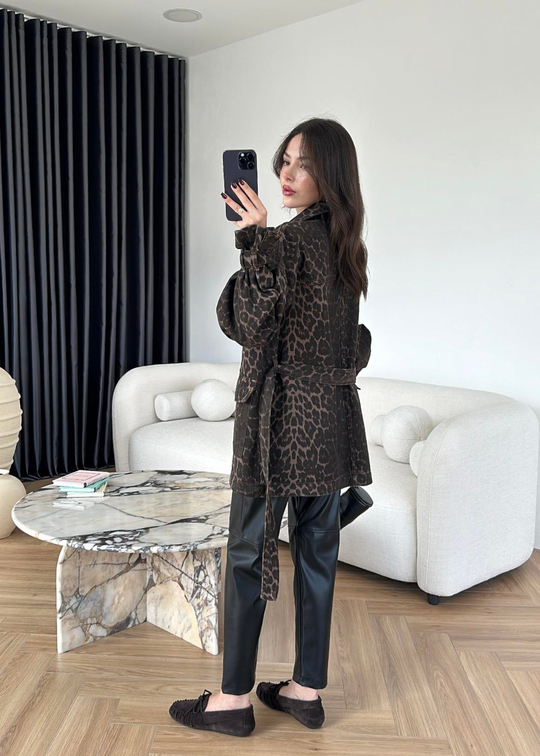 Leopar Denim Ceket RENKLİ