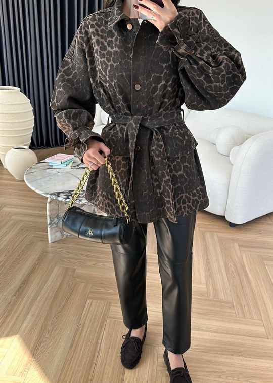 Leopar Denim Ceket RENKLİ