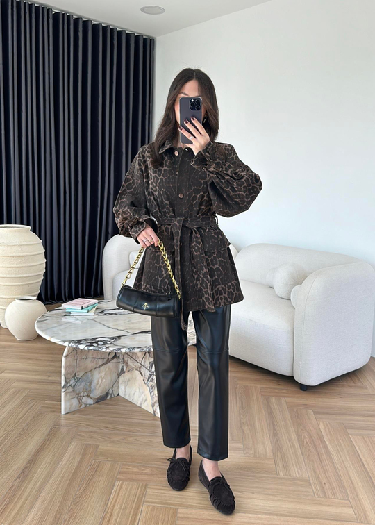 Leopar Denim Ceket RENKLİ