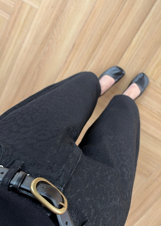 Leopar Desen Balon Jean SİYAH