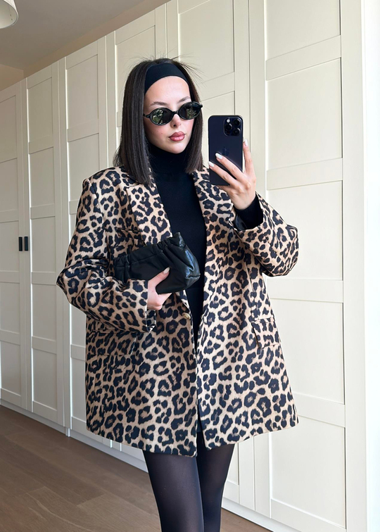 Leopar Oversize Ceket RENKLİ