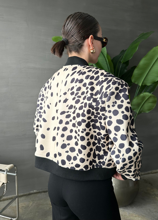 Leopar Premium Bomber Ceket EKRU