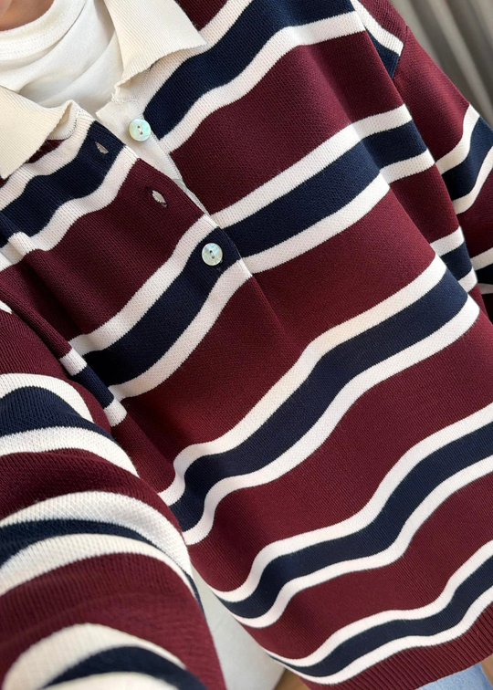 Linea Polo Yaka Kazak BORDO