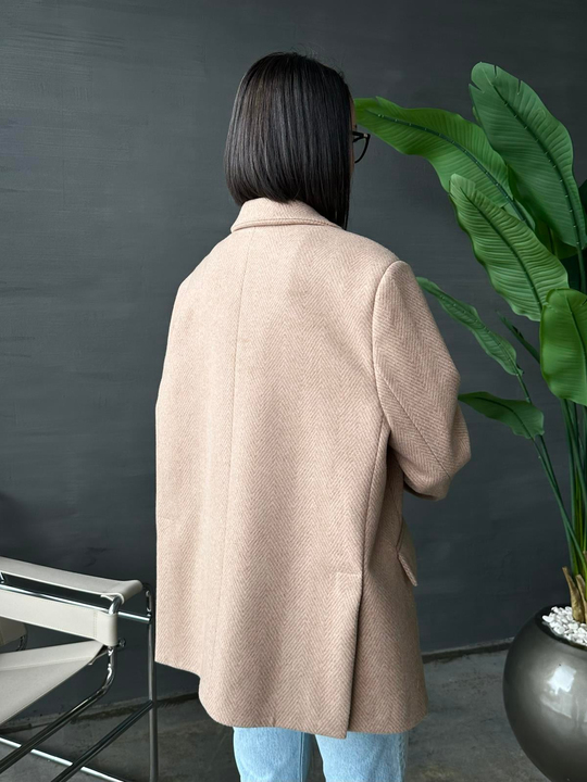 Lionel Oversize Balıksırtı Kaban CAMEL