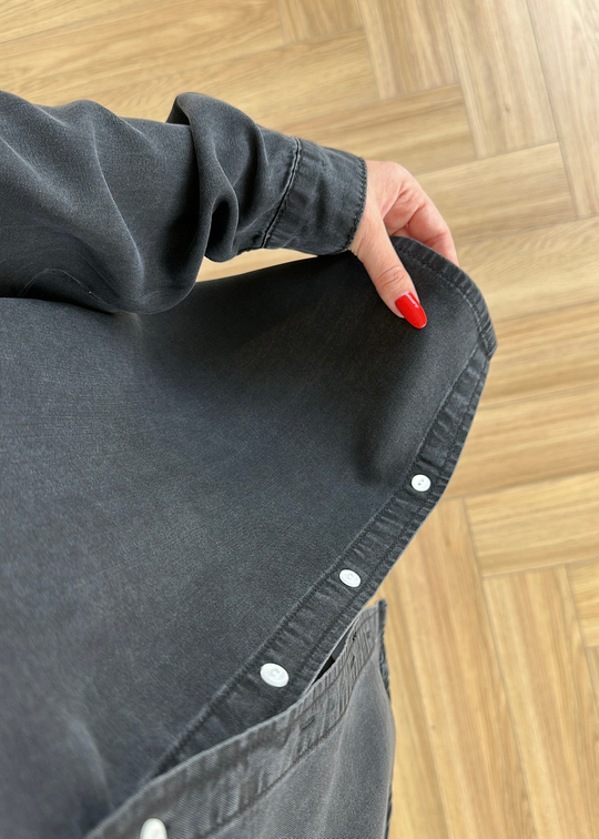 Liora Denim Tensel Gömlek SİYAH
