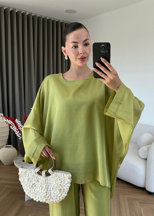 Lisa Transparan İkili Takım FISTIK YEŞİL