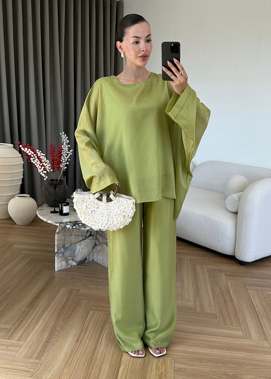 Lisa Transparan İkili Takım FISTIK YEŞİL