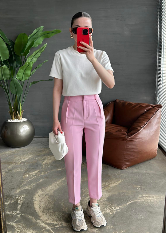 Mary Kalem Pantolon PEMBE