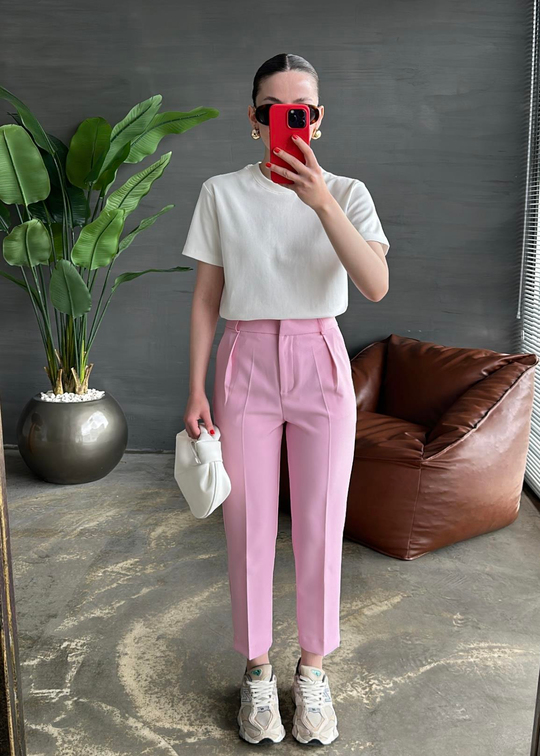 Mary Kalem Pantolon PEMBE