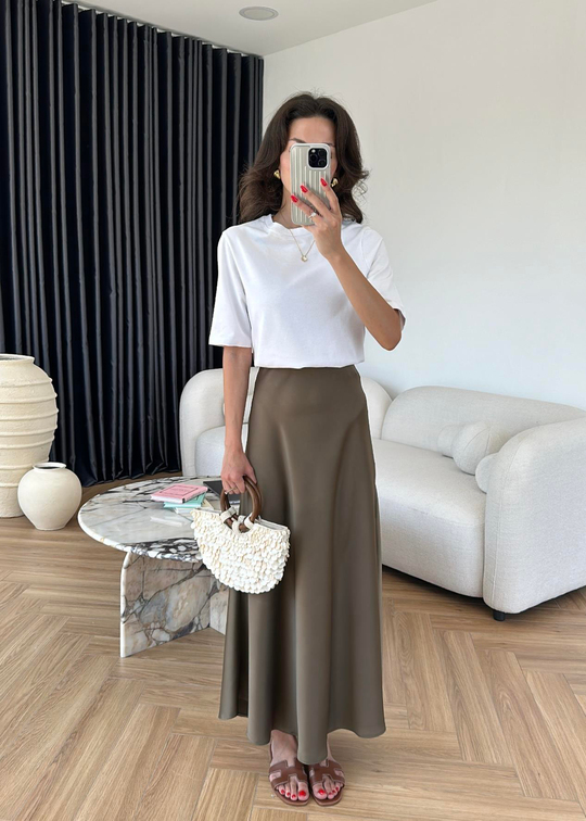 Maxi Saten Etek HAKİ