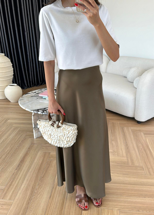 Maxi Saten Etek HAKİ