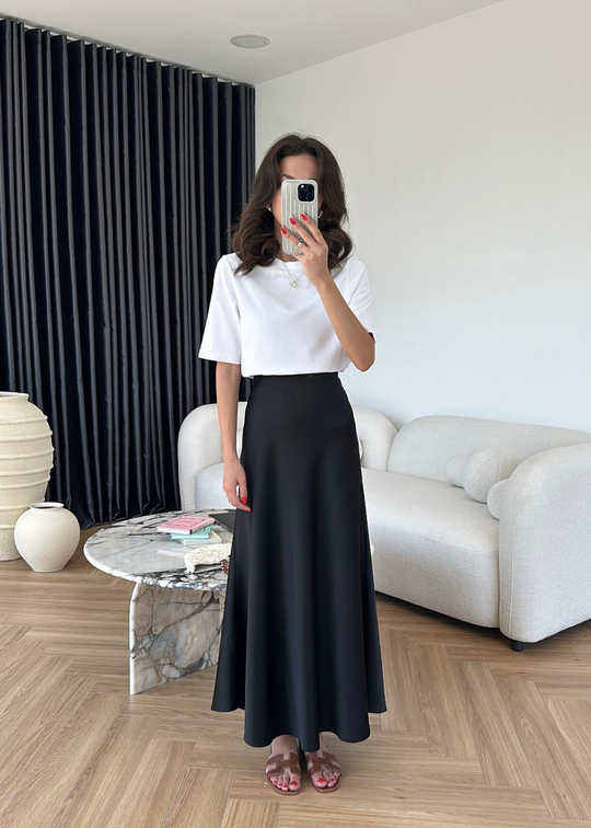 Maxi Saten Etek SİYAH