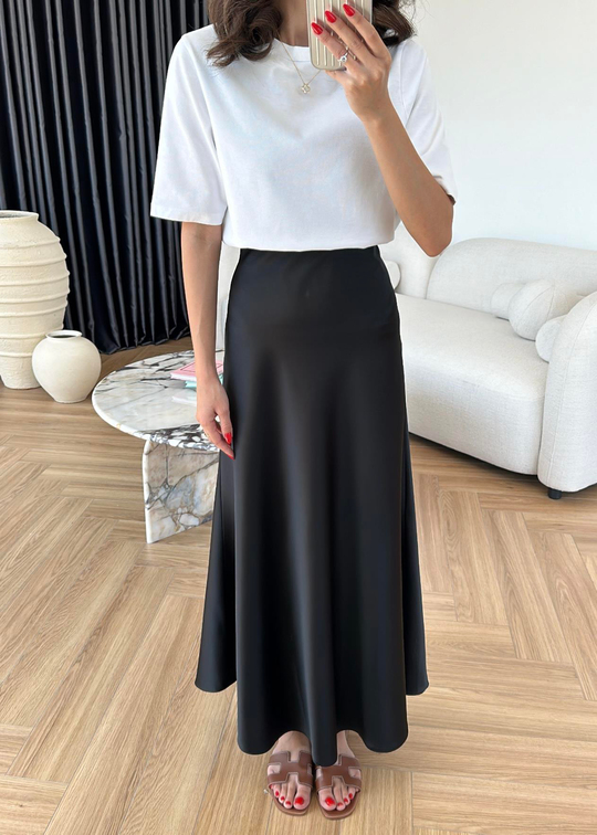 Maxi Saten Etek SİYAH