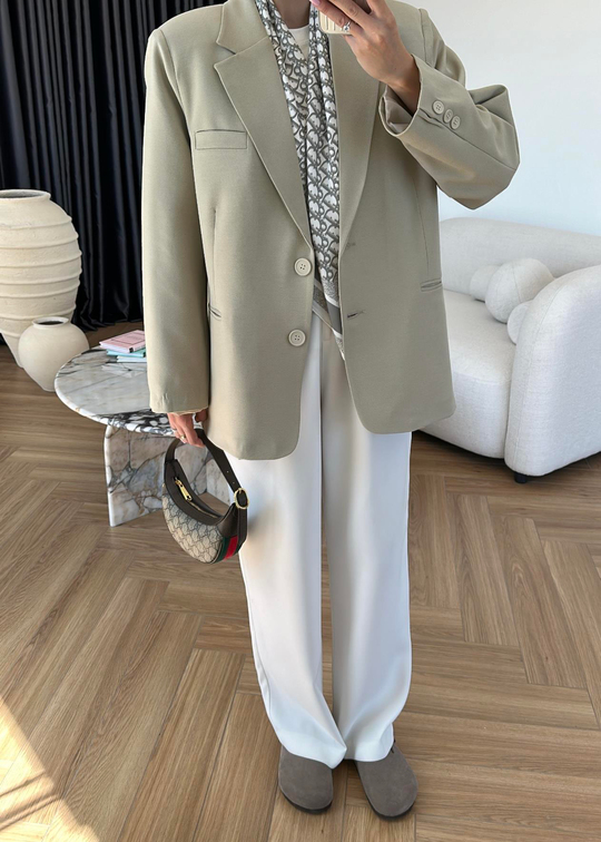 Maya Düz Blazer Ceket BEJ