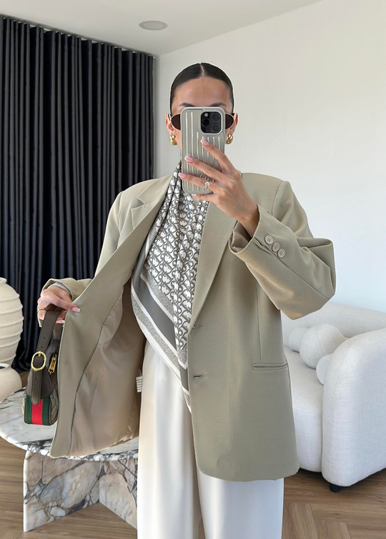 Maya Düz Blazer Ceket BEJ
