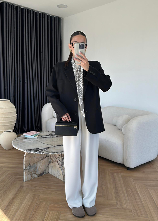 Maya Düz Blazer Ceket SİYAH
