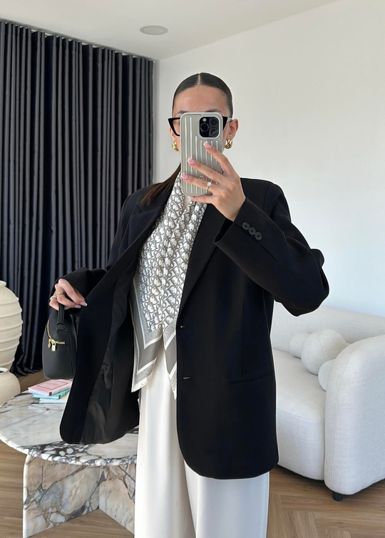 Maya Düz Blazer Ceket SİYAH