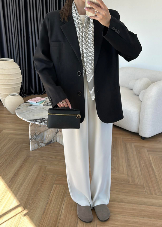 Maya Düz Blazer Ceket SİYAH