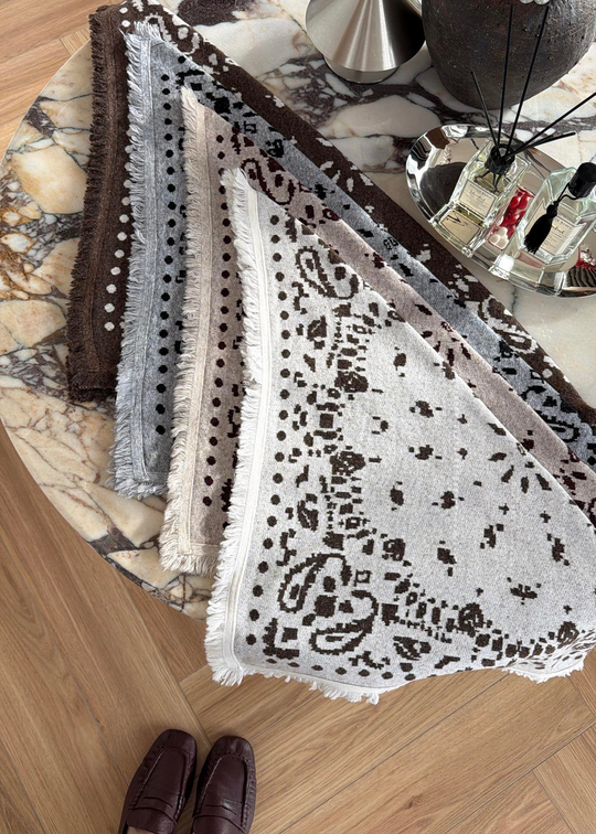 Mini Desenli Şal BORDO