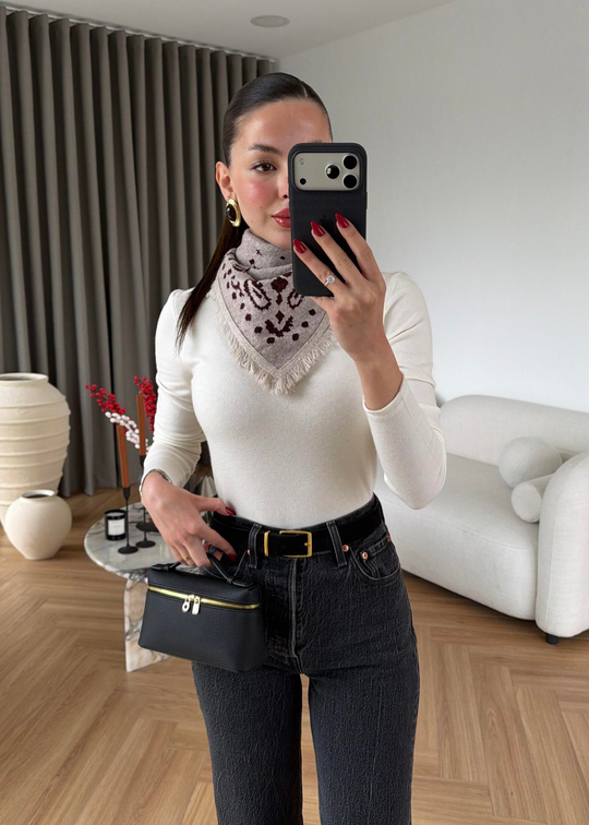 Mini Desenli Şal BORDO