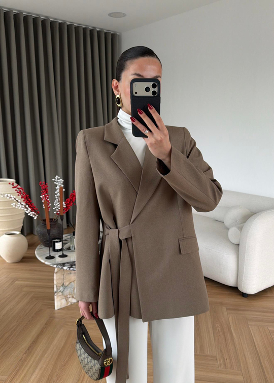 Mira Yandan Bağlamalı Blazer HAKİ