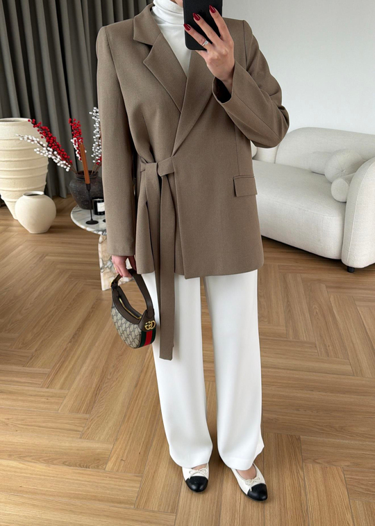 Mira Yandan Bağlamalı Blazer HAKİ