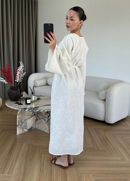 Mirella Bağlamalı Elbise BEYAZ