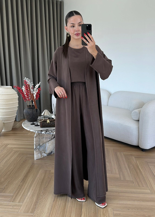 Modal Pike Üçlü Takım KAHVERENGİ