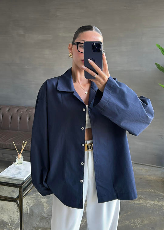 Nera Oversize Gömlek LACİVERT