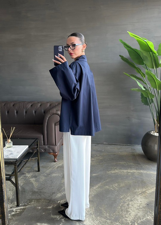 Nera Oversize Gömlek LACİVERT