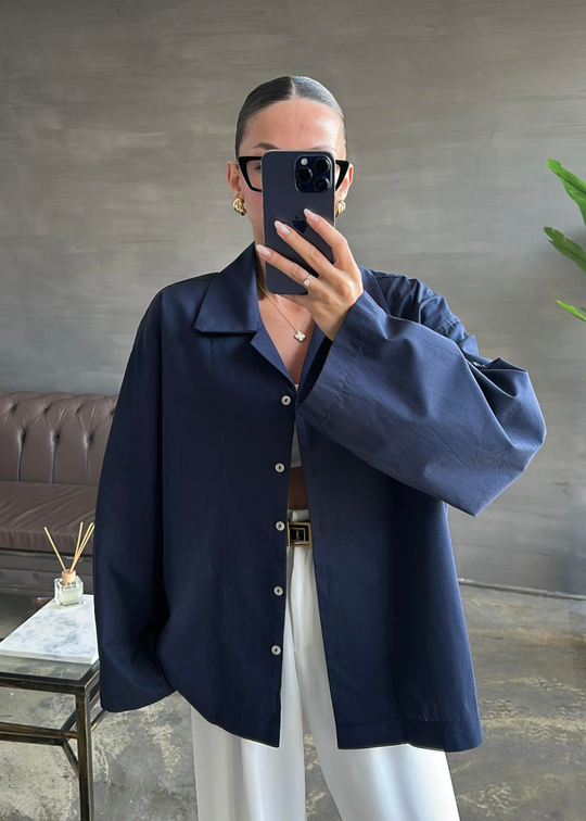 Nera Oversize Gömlek LACİVERT